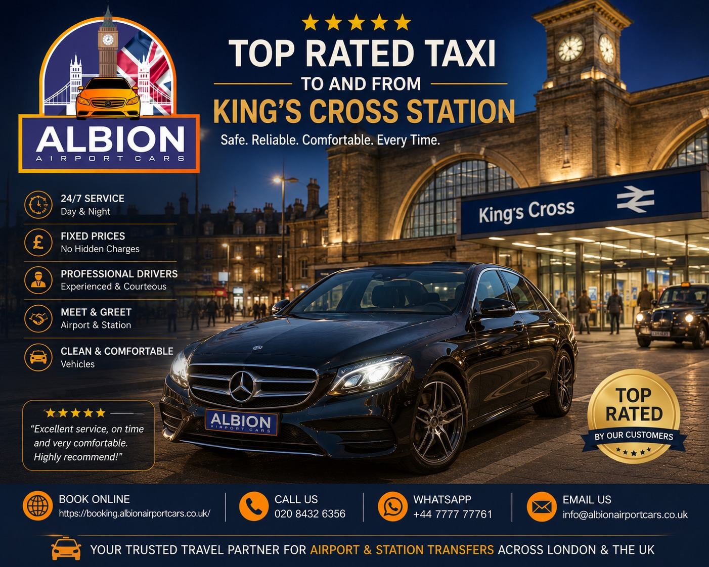 TOP Rated Taxi To & From King’s Cross Station