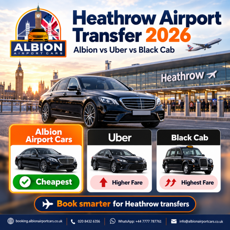 Heathrow Airport Transfers 2026 Albion Airport Cars vs Uber vs Black Cab Which Is Cheapest?